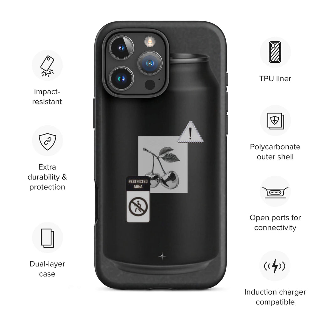 No System black tough iphone case 16 pro max anti system streetwear minimal dark aesthetic shockproof protection