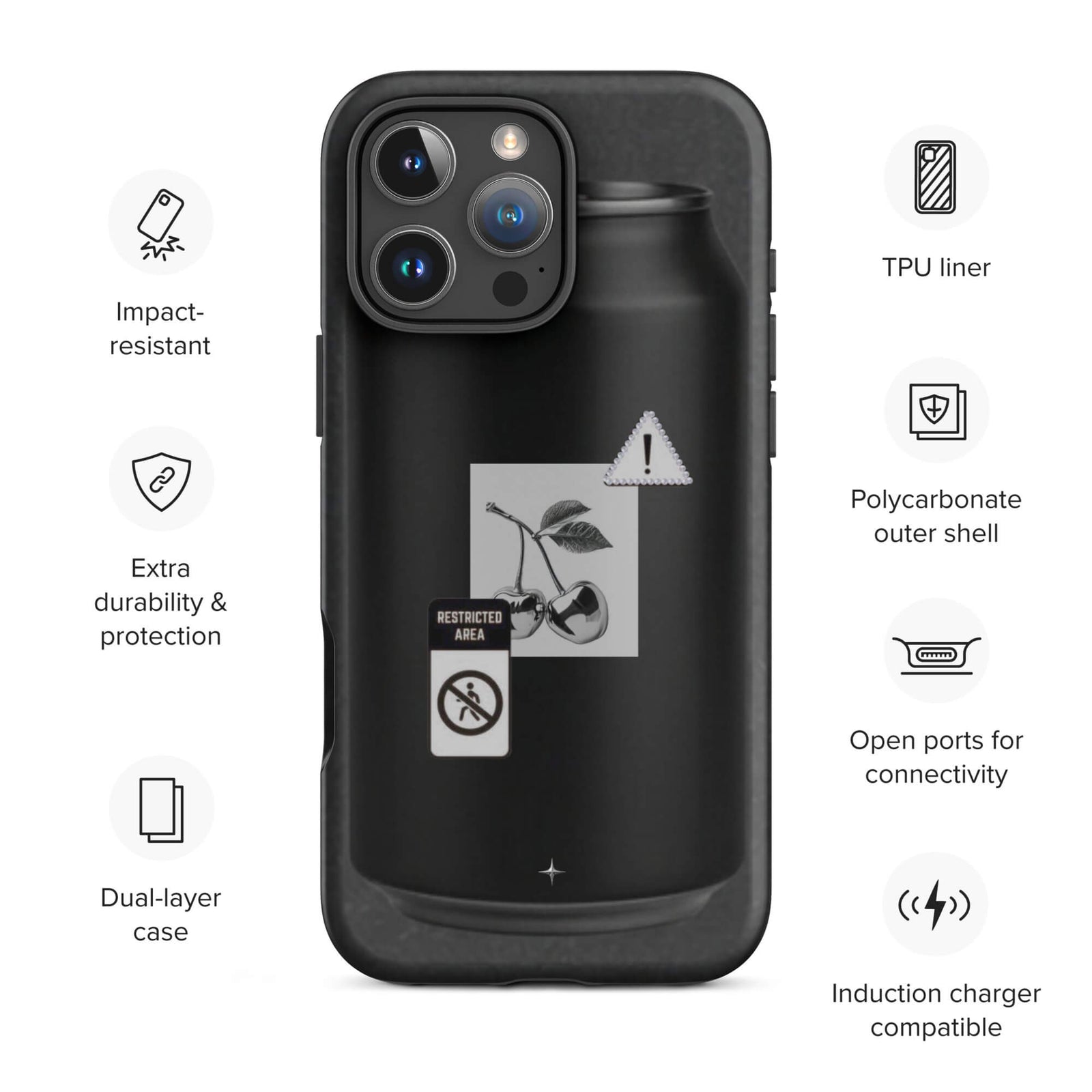 No System black tough iphone case 16 pro max anti system streetwear minimal dark aesthetic shockproof protection