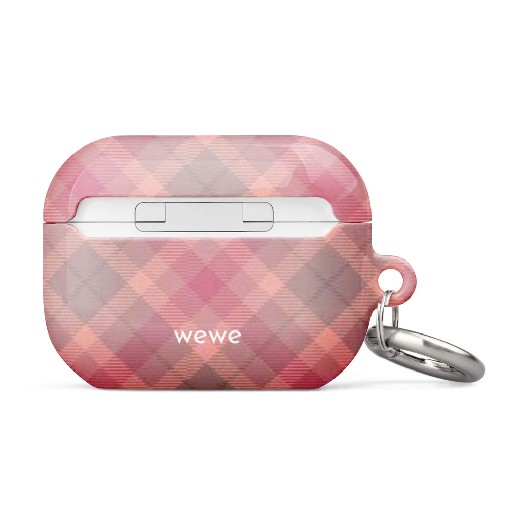 Custom red gingham airpods case pro gen2 vintage style.