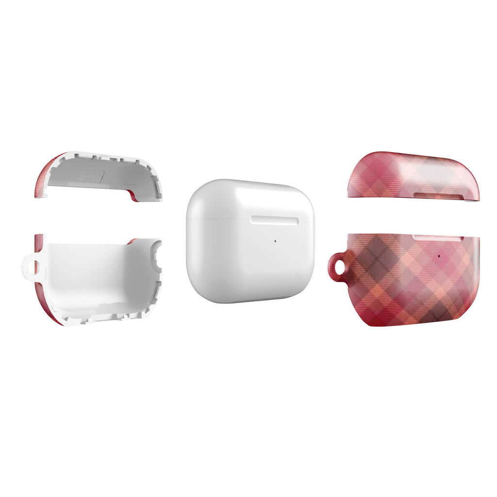 Custom red gingham airpods case pro gen2 slim protective.