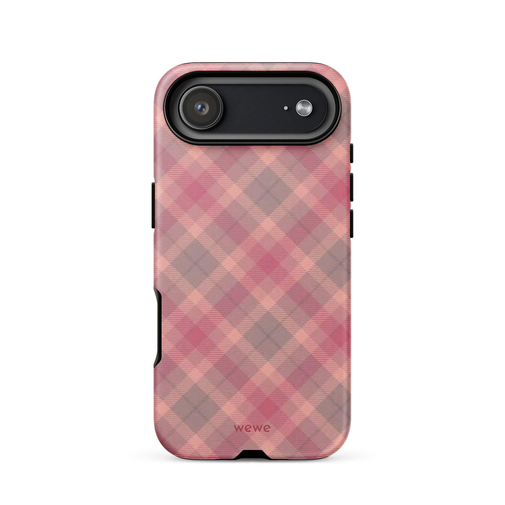 Custom red gingham iphone case 17 air vintage style.