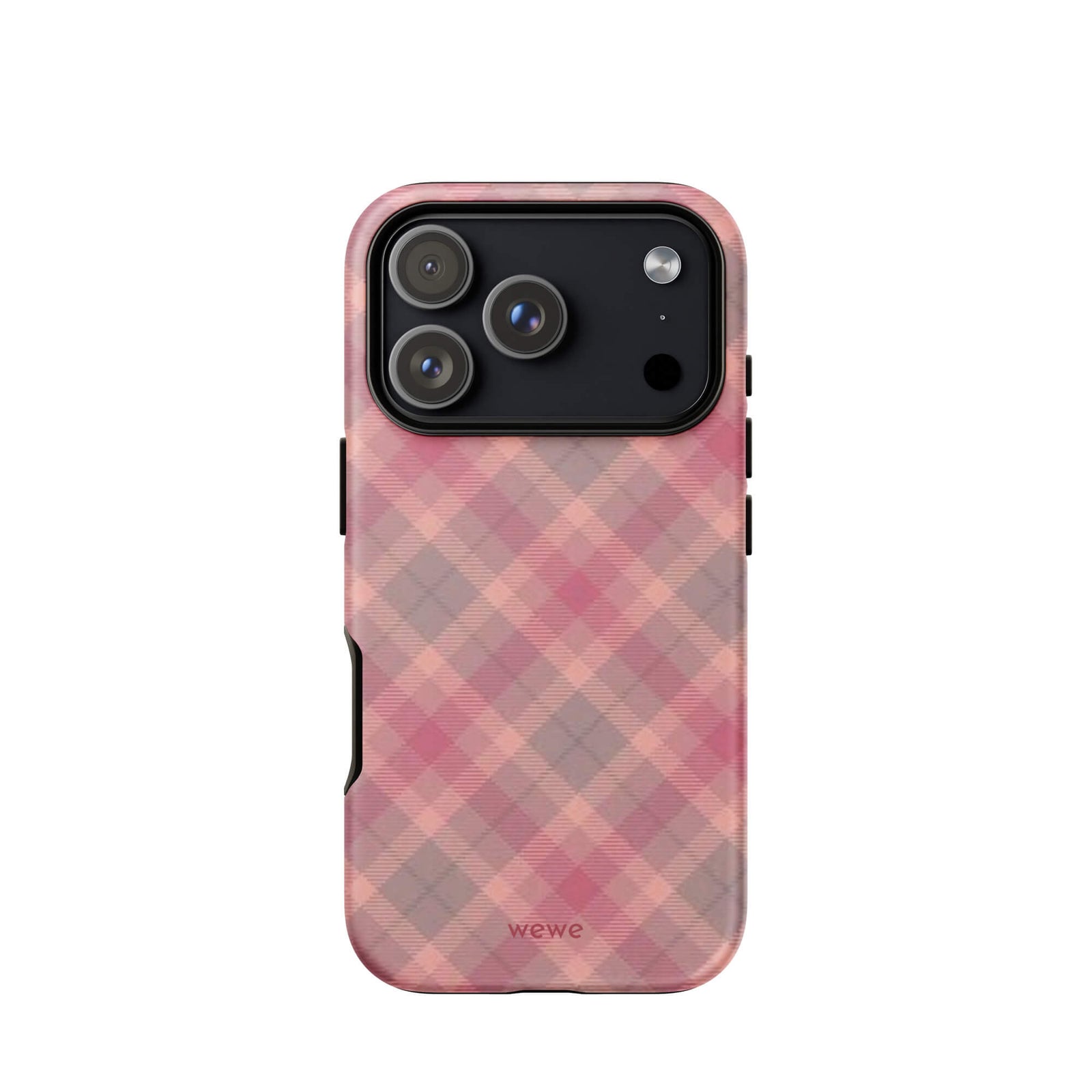 Custom red gingham iphone case 17 pro vintage style.