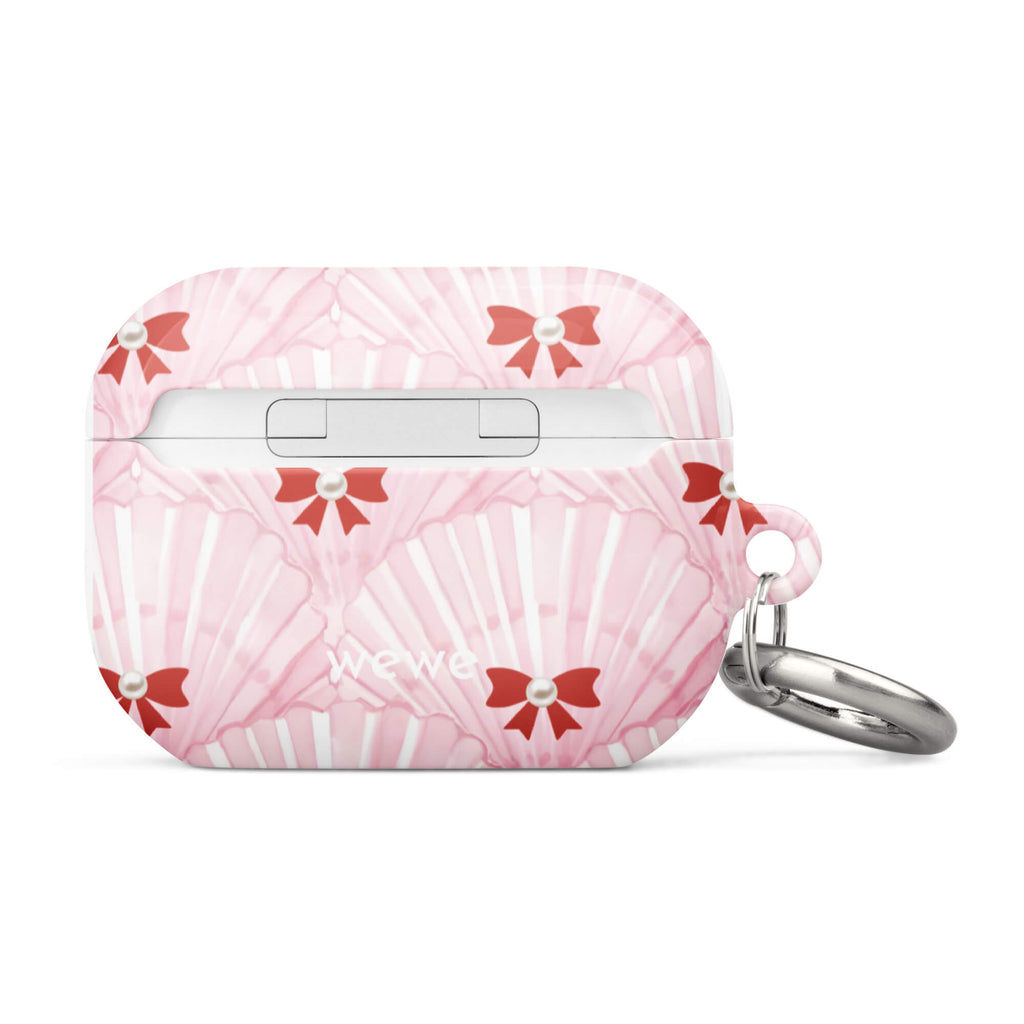 Custom hot pink bow AirPods case pro gen2 cute feminine.