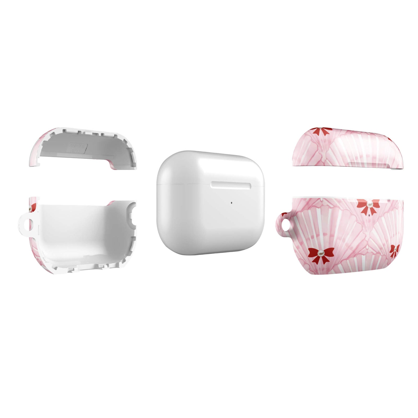 Custom hot pink bow AirPods case pro gen2 slim protective.