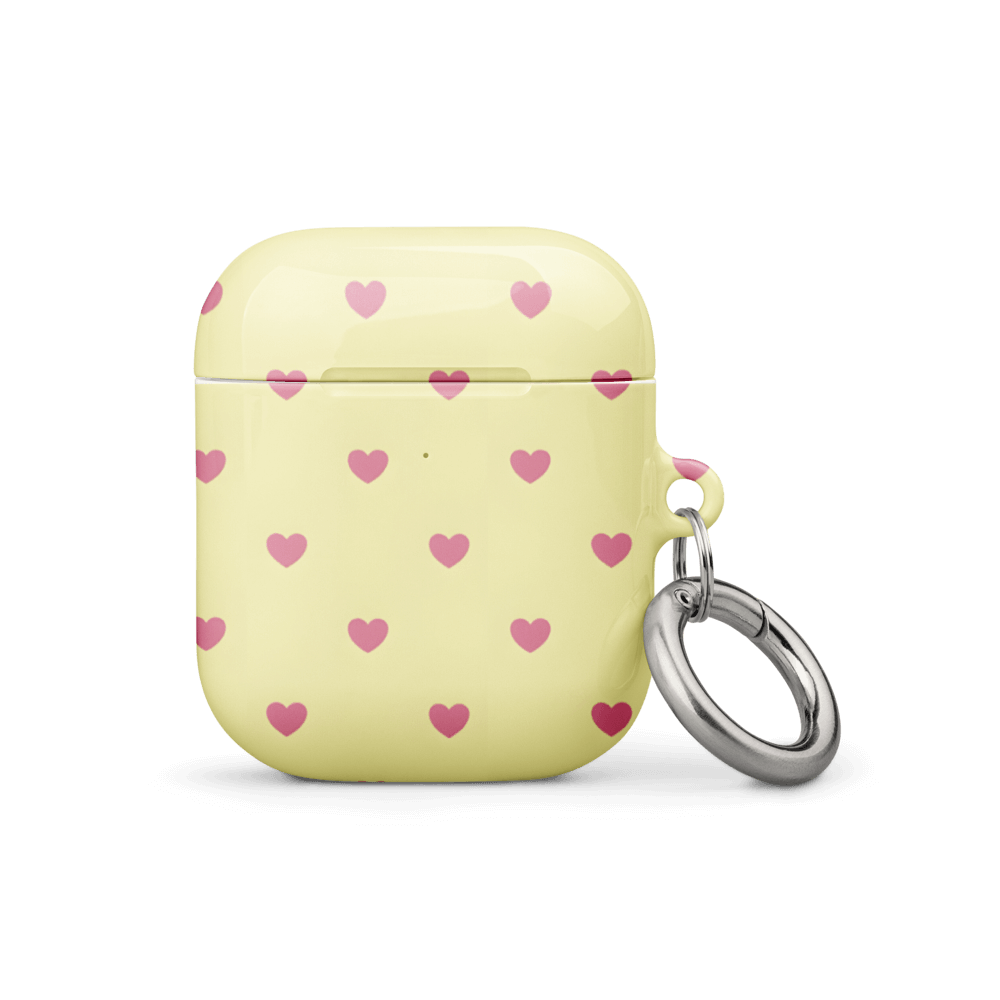 Custom cream yellow polka dot AirPods case gen1 cheerful gift.