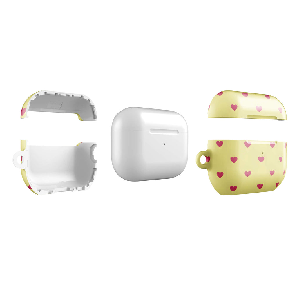 Custom cream yellow polka dot AirPods case pro gen2 slim protective.