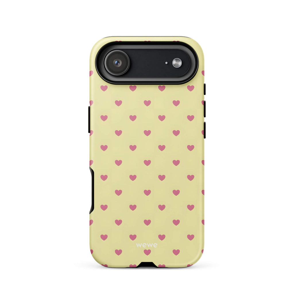 Custom cream yellow polka dot iphone case 17 air cheerful gift.
