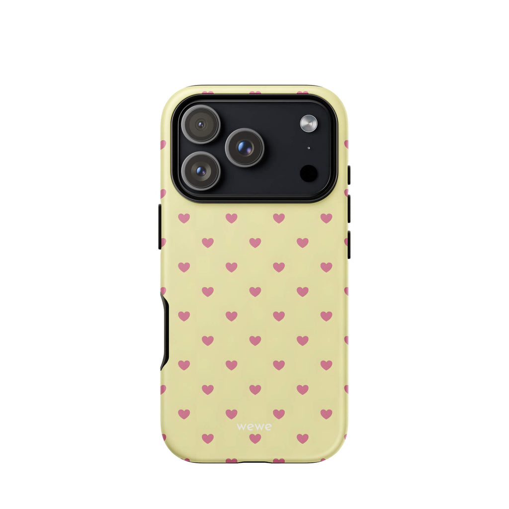 Custom cream yellow polka dot iphone case 17 pro cheerful gift.