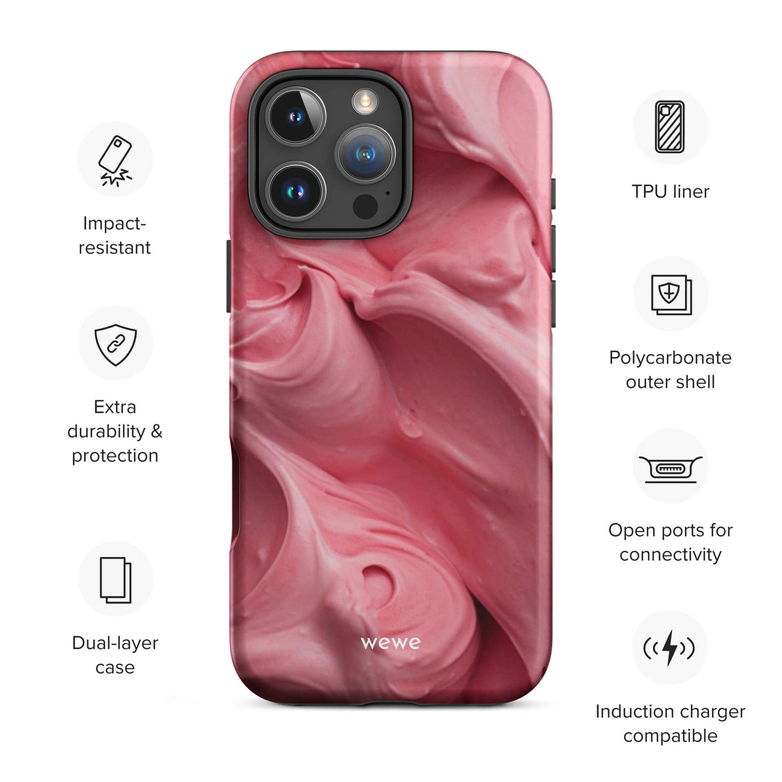 Custom berry sorbet iphone case 16 pro max scratch-resistant