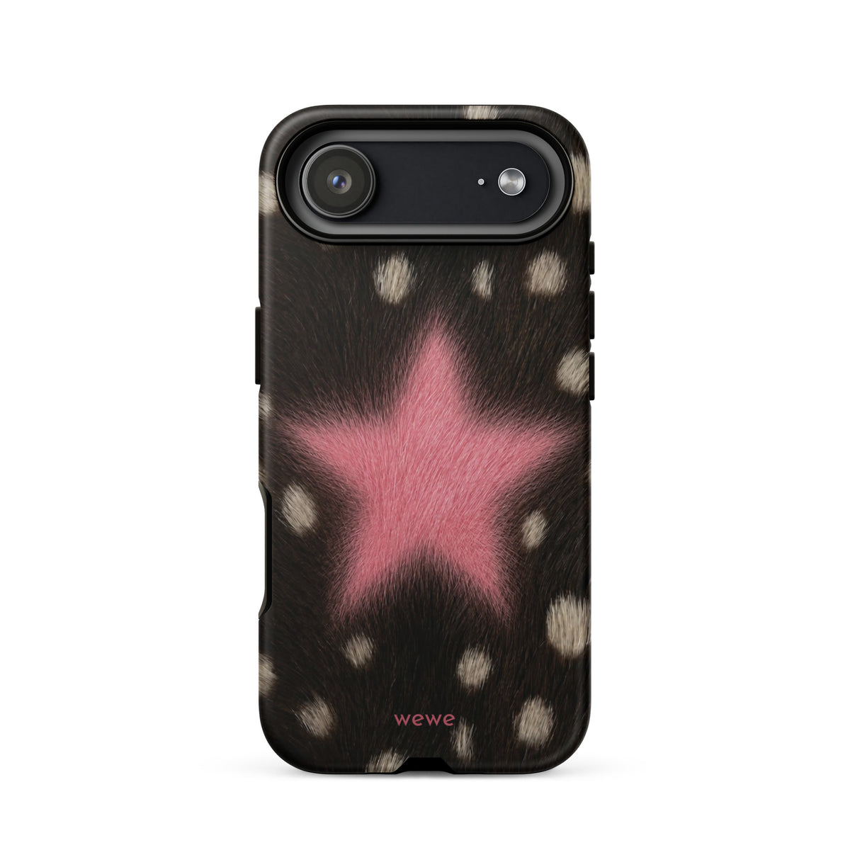 Pink Fuzzy Star Cow Print iPhone Case for iPhone 17 Air