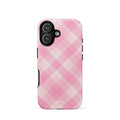 Custom blush pink gingham iphone case 17 vintage style.