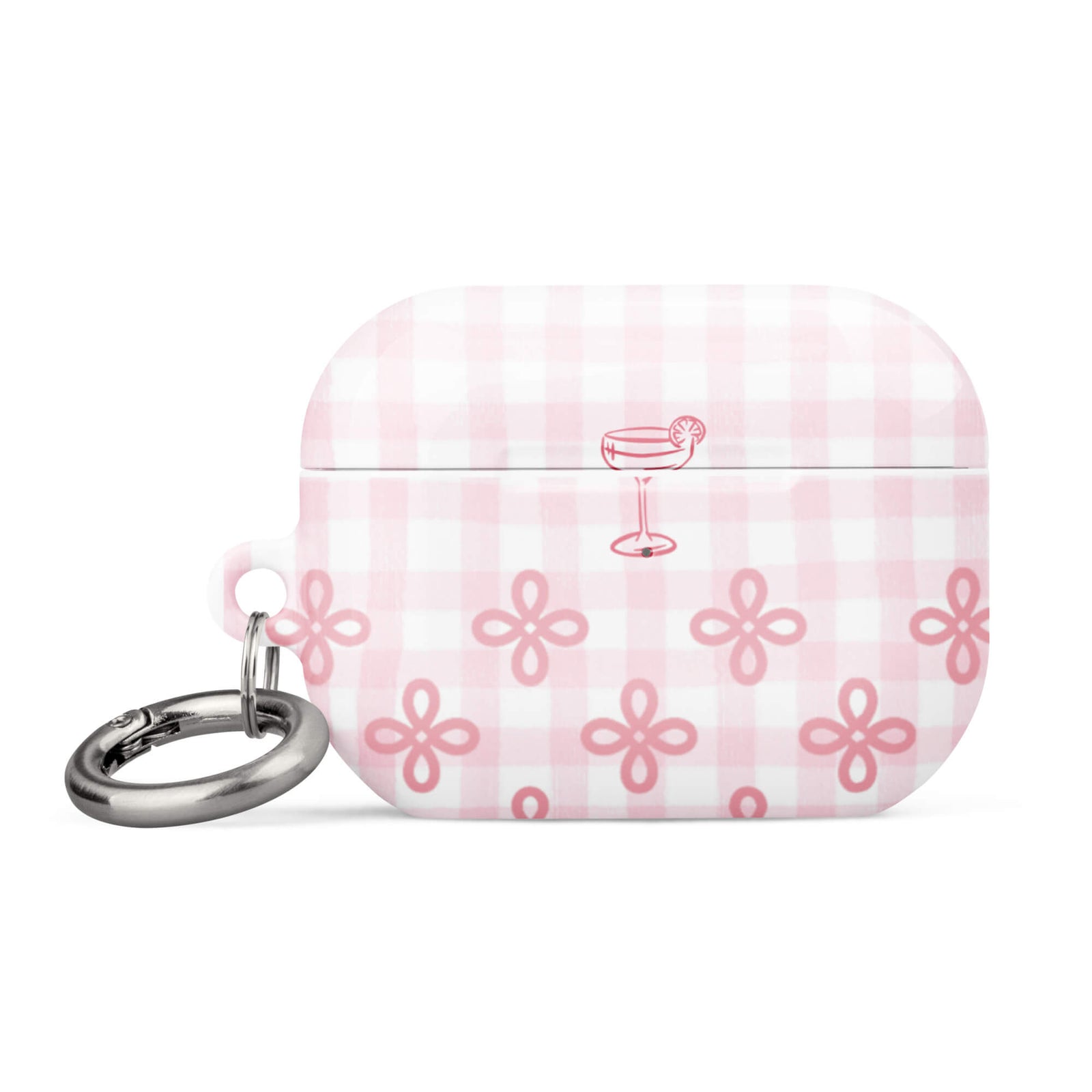 Custom baby pink lace airpods case pro gen2 romantic aesthetic front view.
