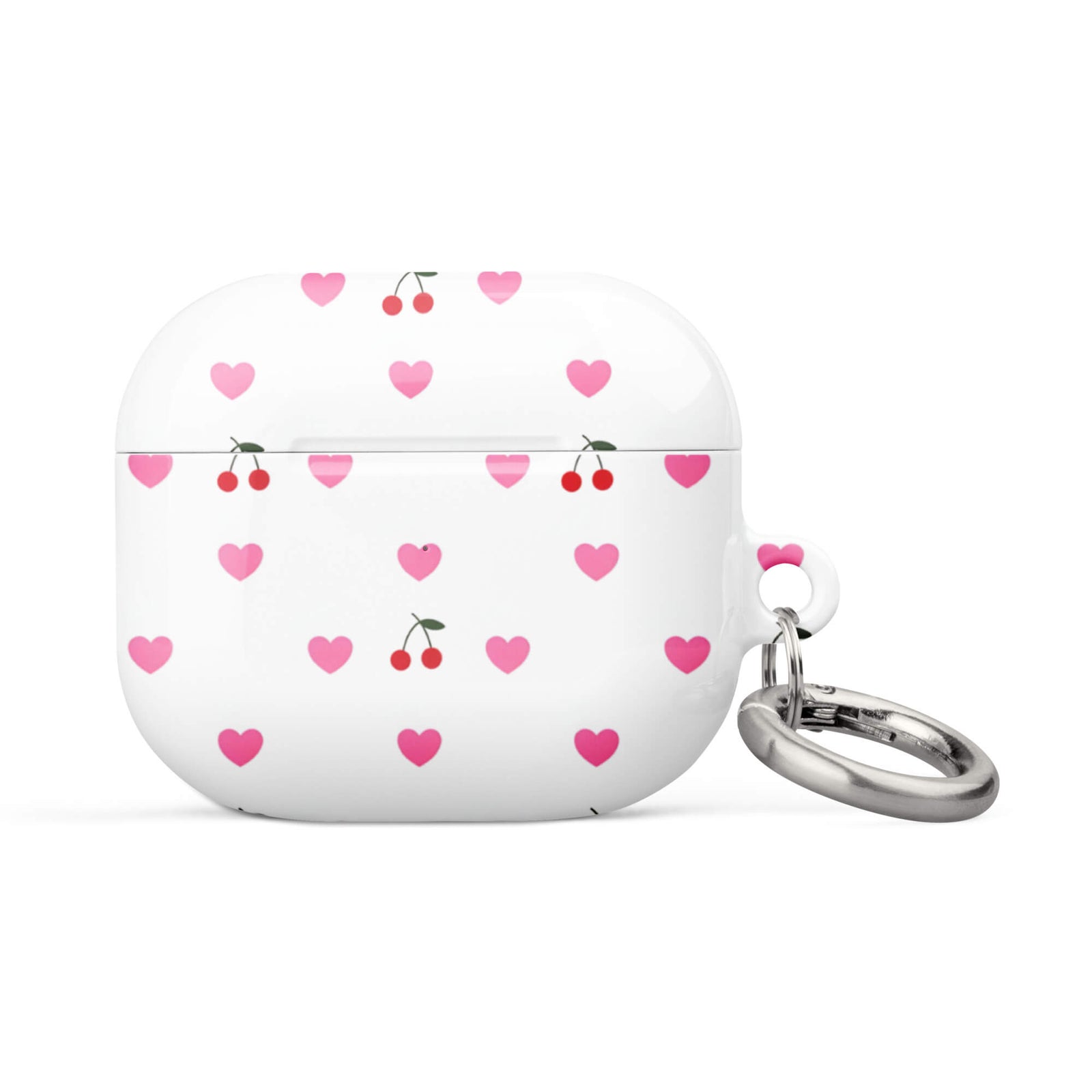 Custom pink heart cherry AirPods case AirPods case 3rd generation adorable design.