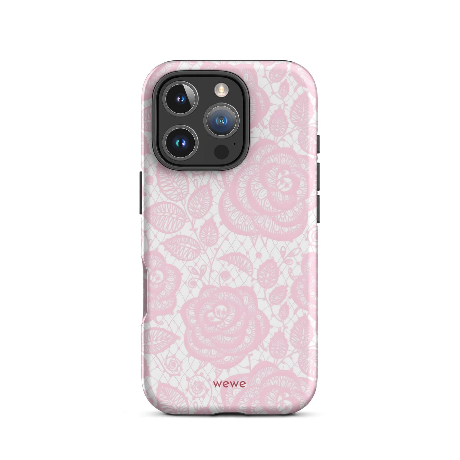 Custom pink lace iphone case 16 pro  everyday use.