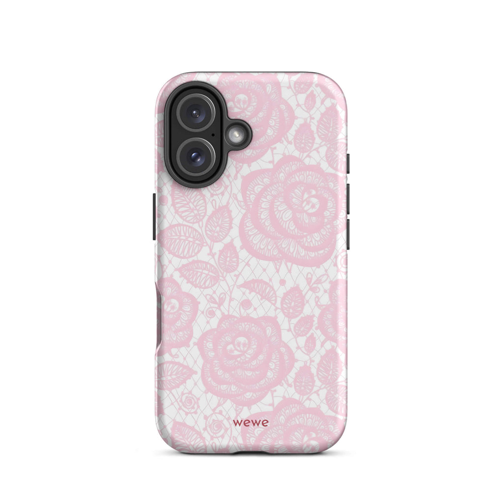 Custom pink lace iphone case 16  everyday use.