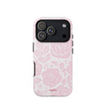 Custom pink lace iphone case 17 pro romantic aesthetic.