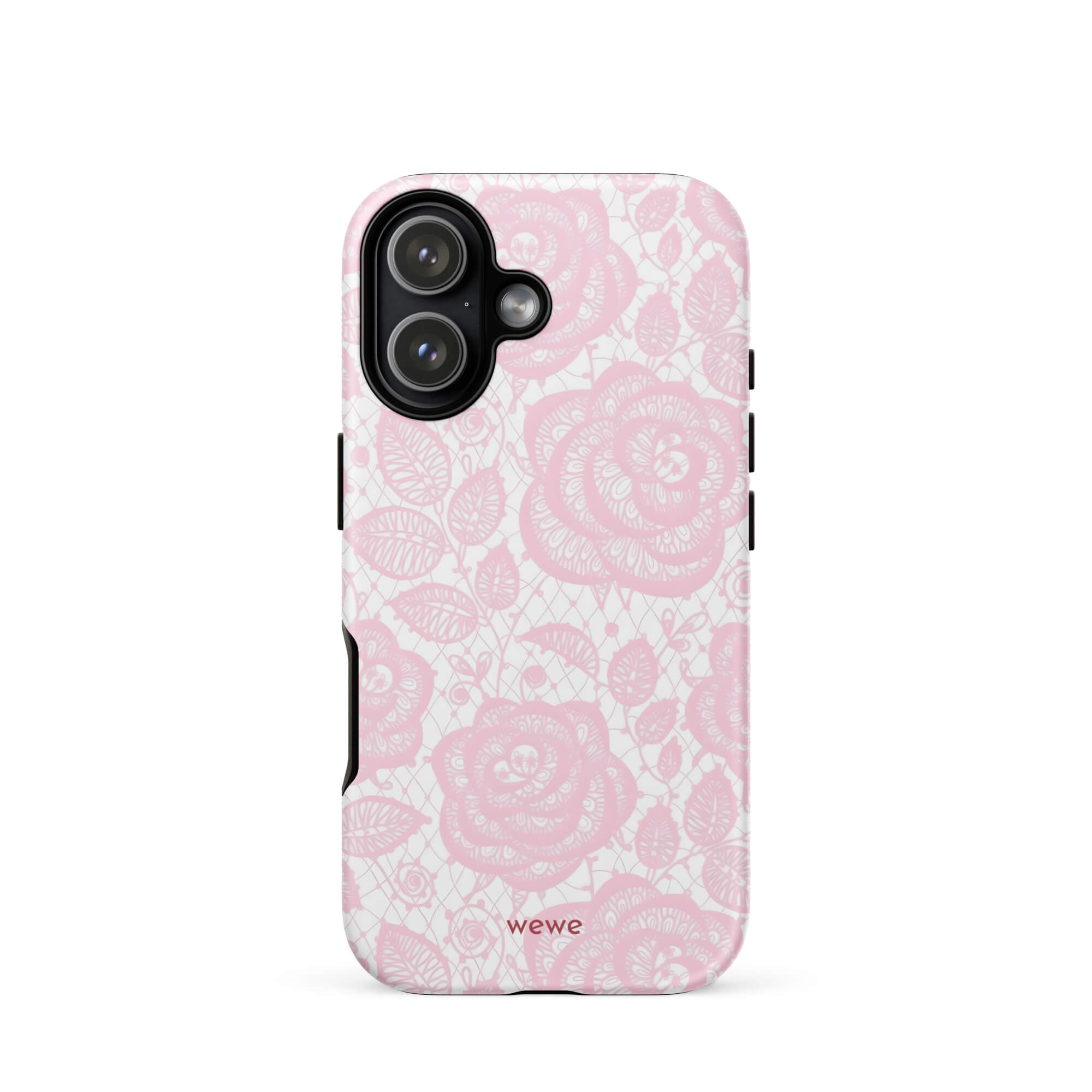 Custom pink lace iphone case 17 romantic aesthetic.