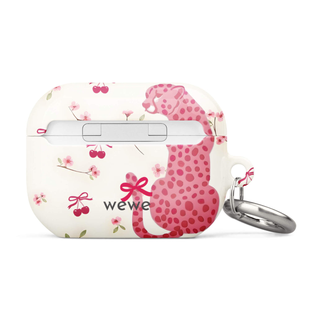Custom rose leopard print AirPods case pro gen2 trendy.