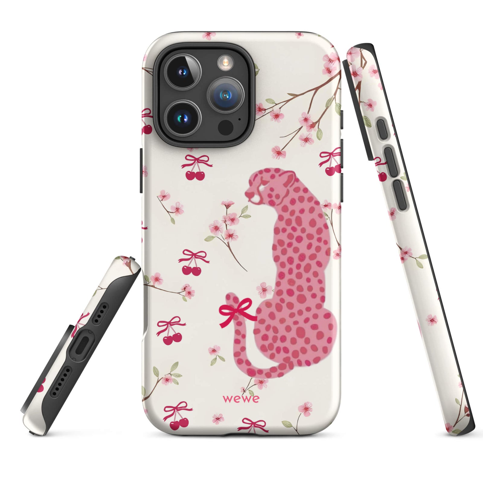 Custom rose leopard print iphone case 16 pro max trendy.