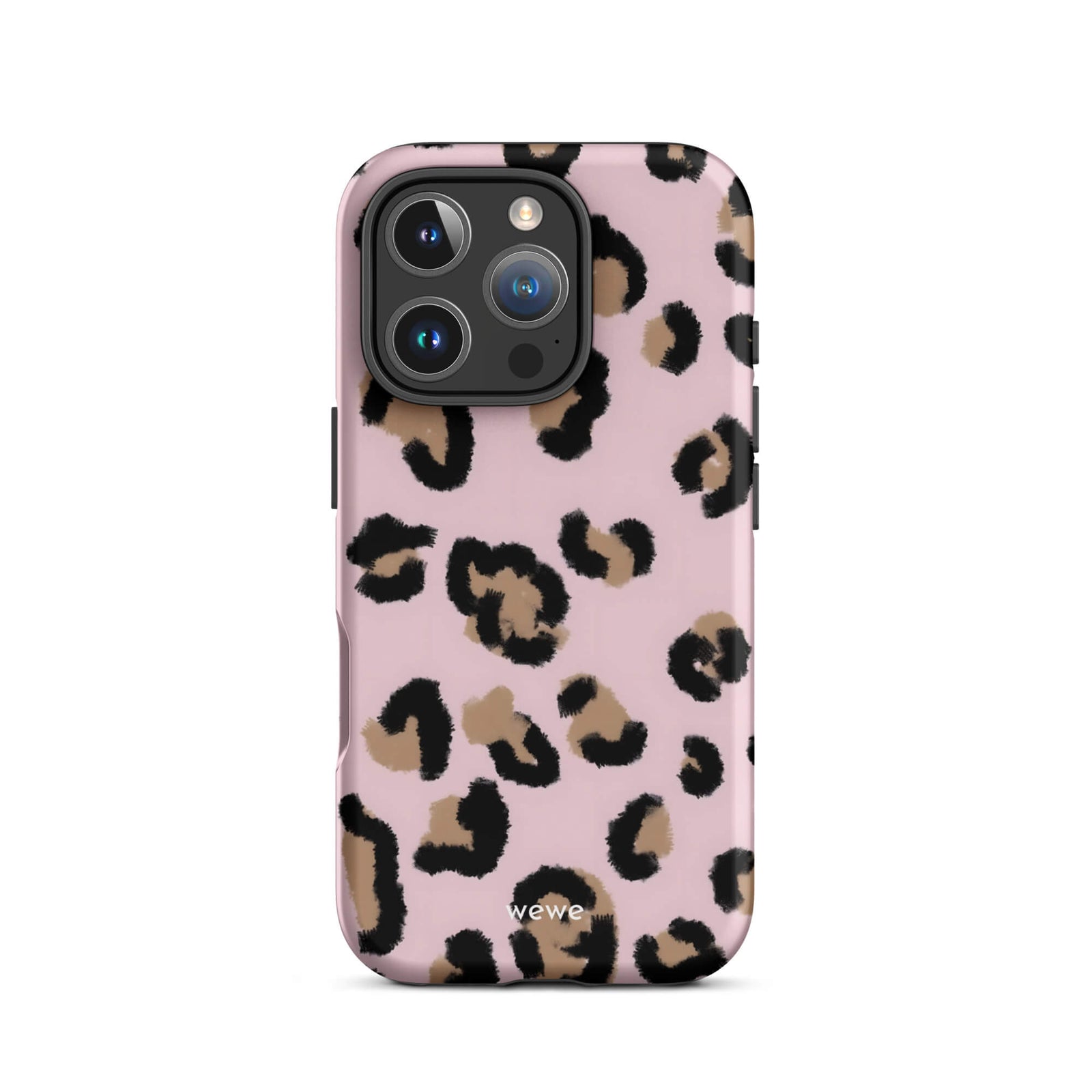 Custom pink leopard print iphone case 16 pro trendy.