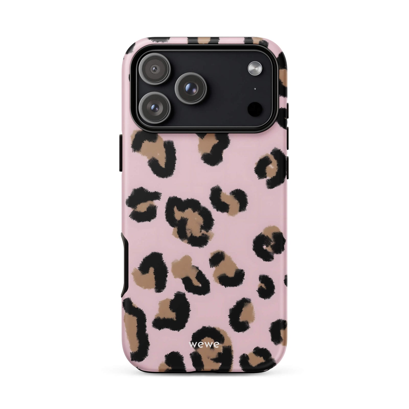 Custom pink leopard print iphone case 17 pro max trendy.
