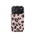 Custom pink leopard print iphone case 17 pro trendy.