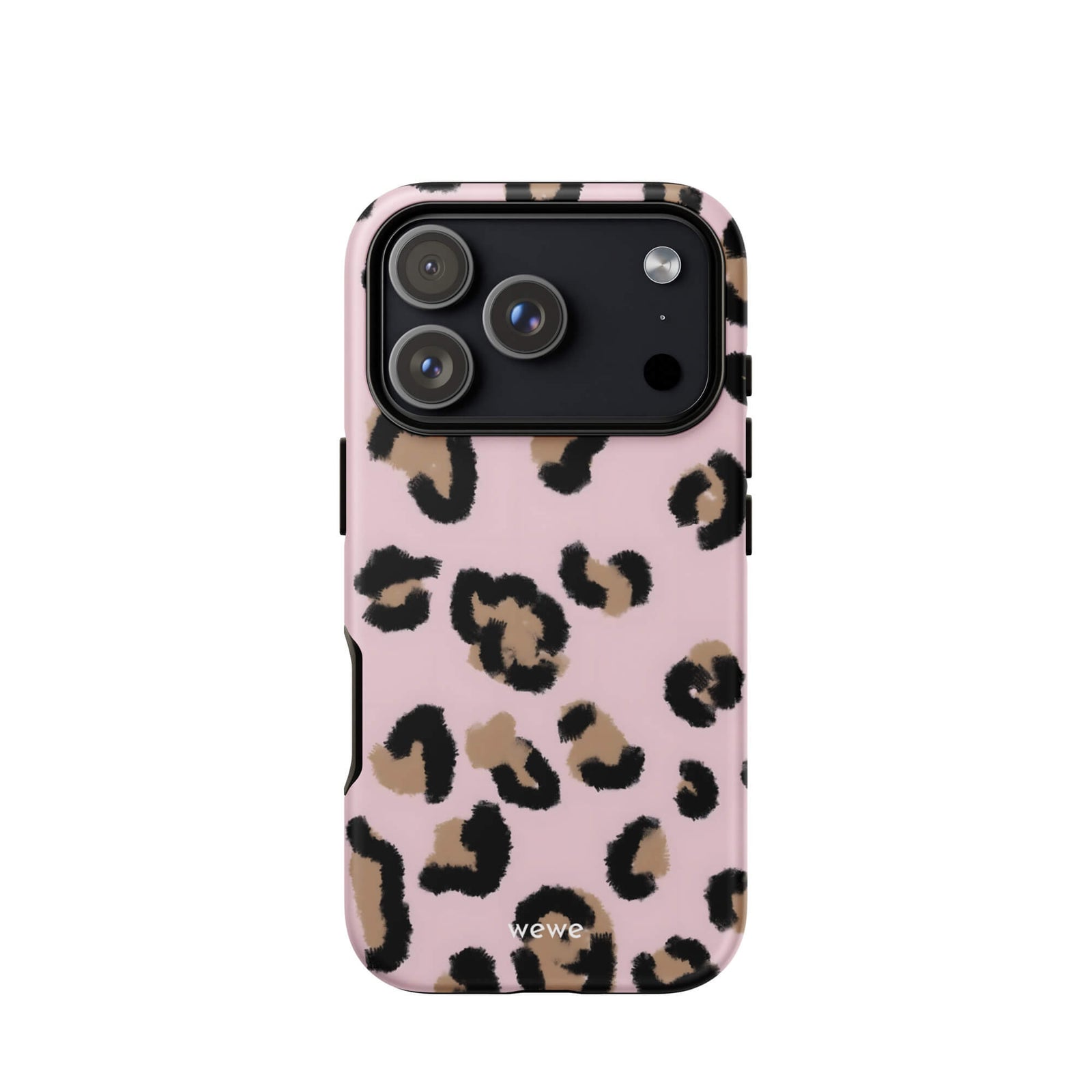 Custom pink leopard print iphone case 17 pro trendy.