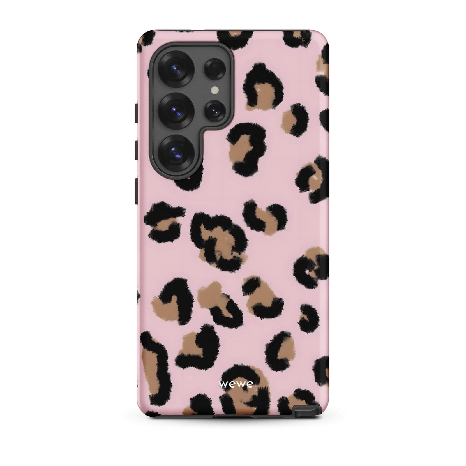 Custom samsung galaxy s25 ultra   Phone case with a chic leopard animal print pattern on a pink background.