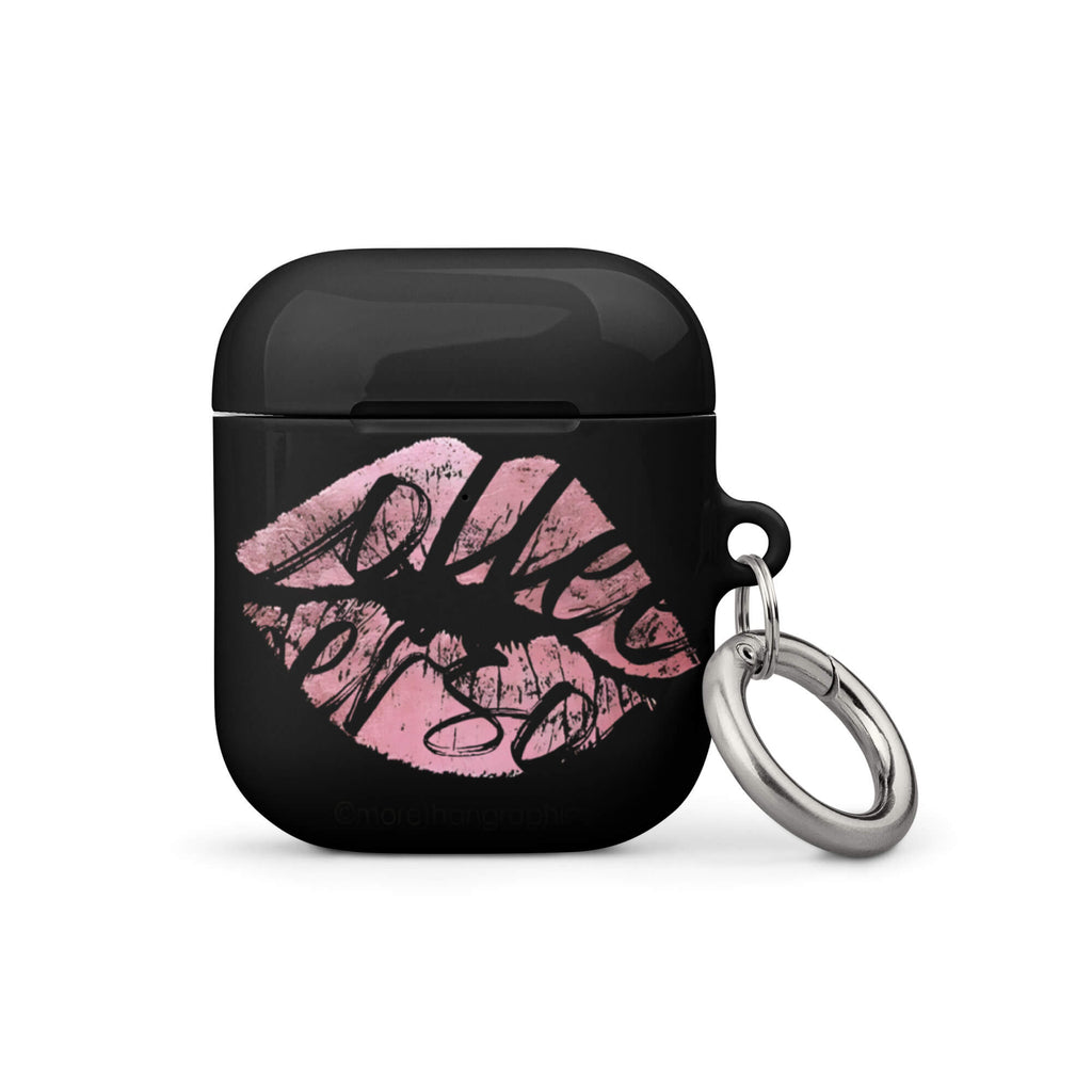 Custom limited kiss AirPods case gen1 minimalist romantic style.