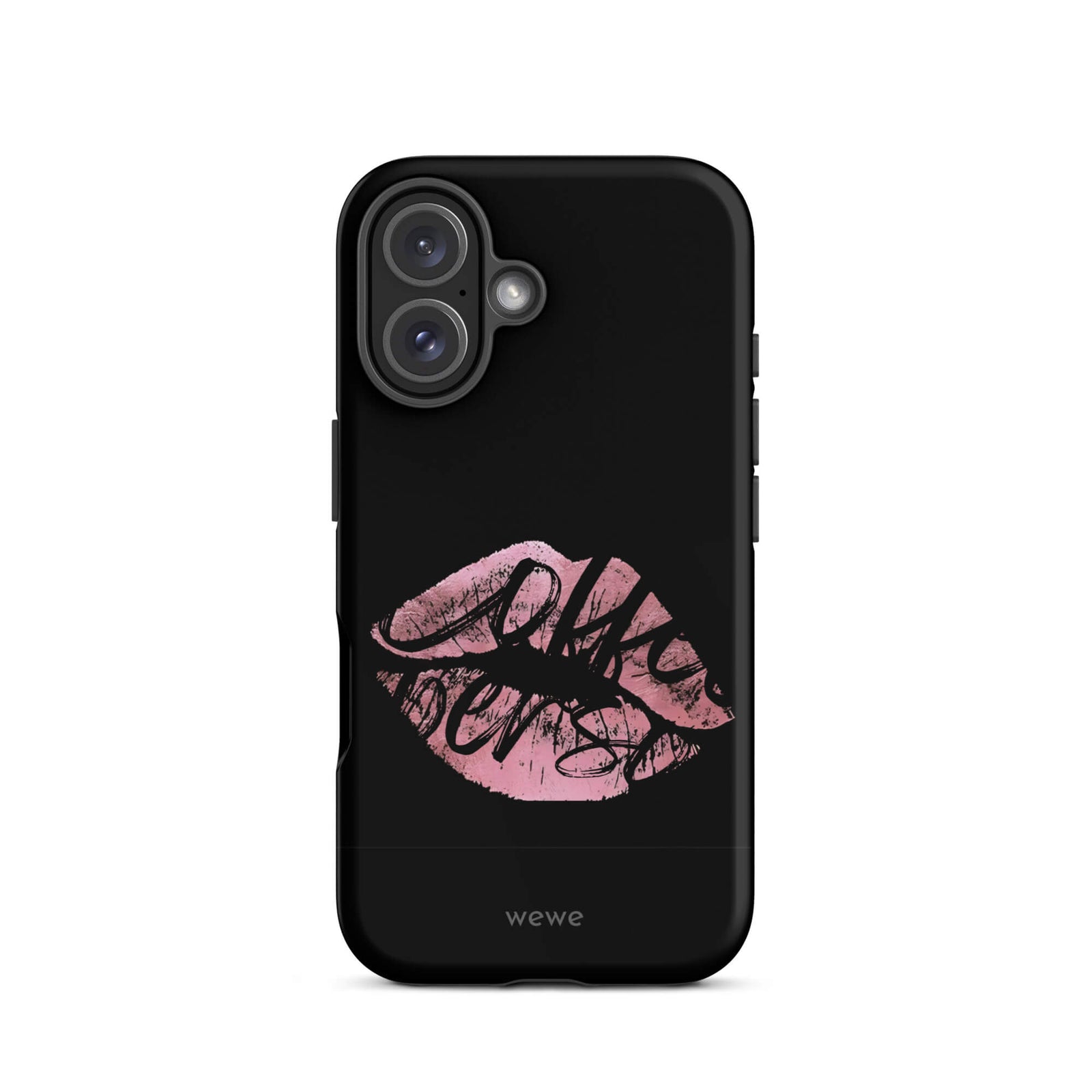 Custom limited kiss iPhone case 16 romantic pink tones lip.
