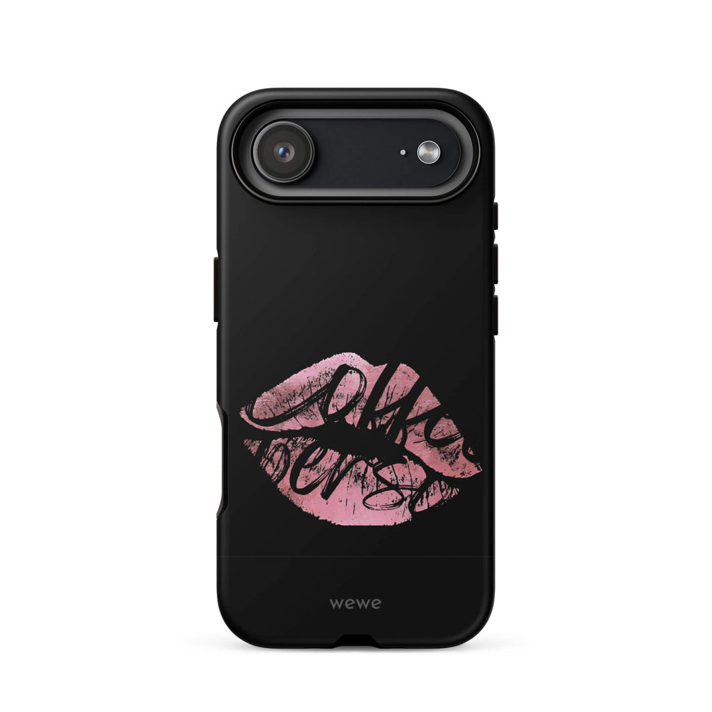 Custom limited kiss iPhone case 17 air minimalist romantic style.