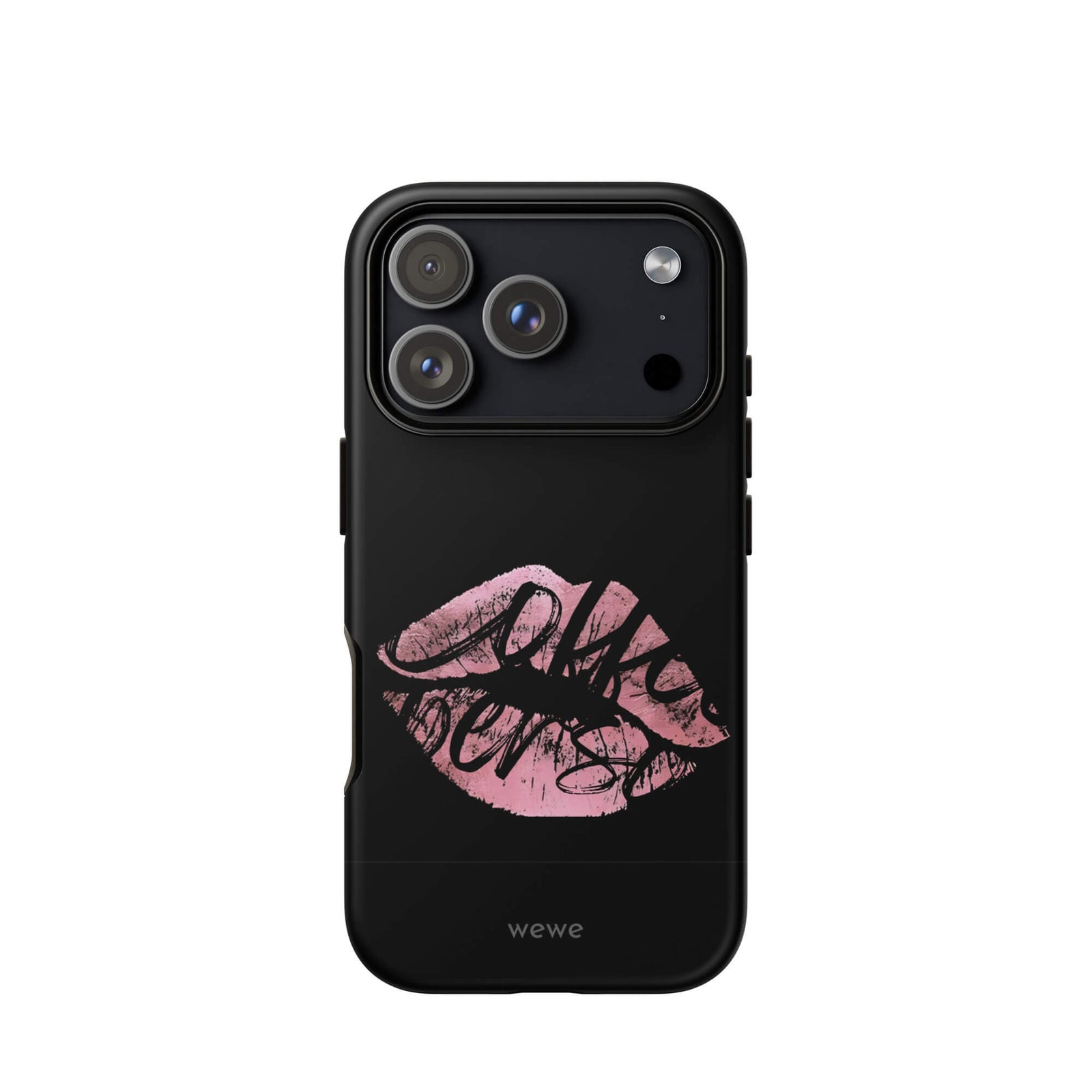 Custom limited kiss iPhone case 17 pro romantic pink tones lip.