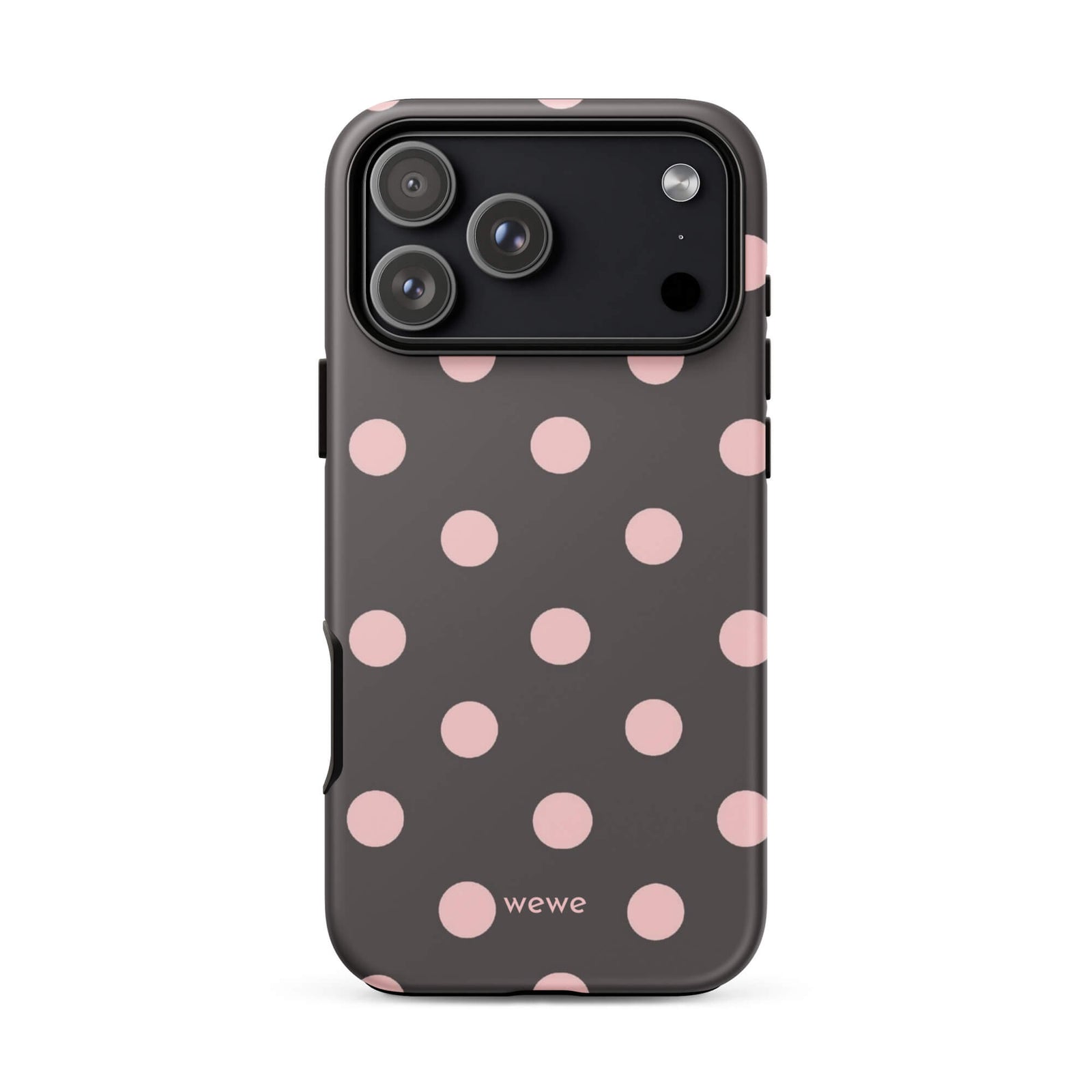 Custom retro pink polka dot iphone case 17 pro max vintage style.