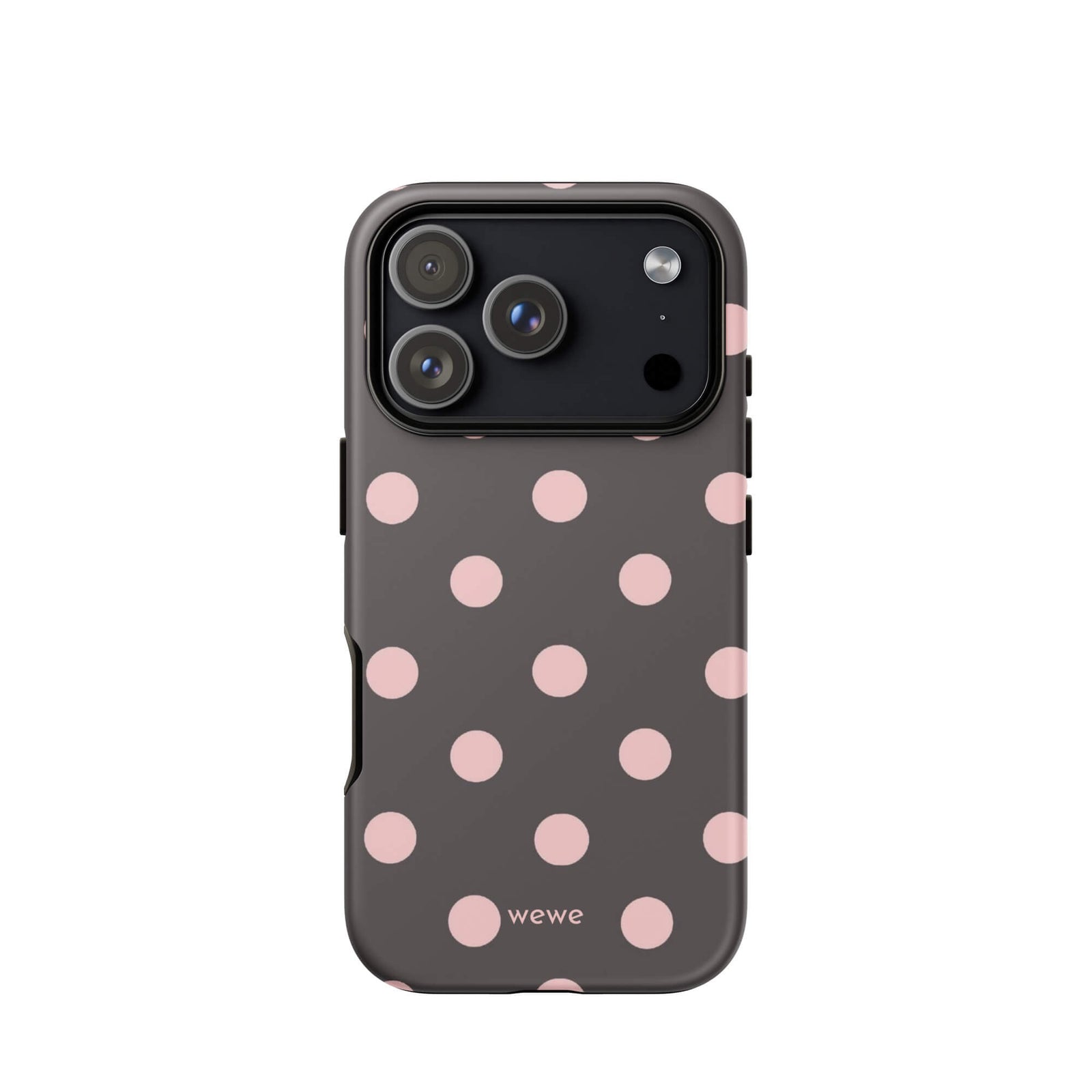 Custom retro pink polka dot iphone case 17 pro vintage style.
