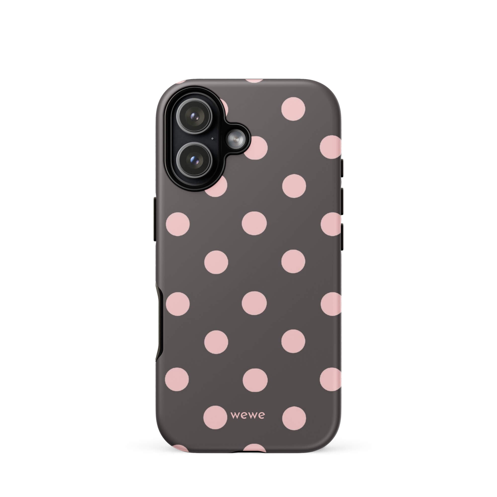 Custom retro pink polka dot iphone case 17 vintage style.