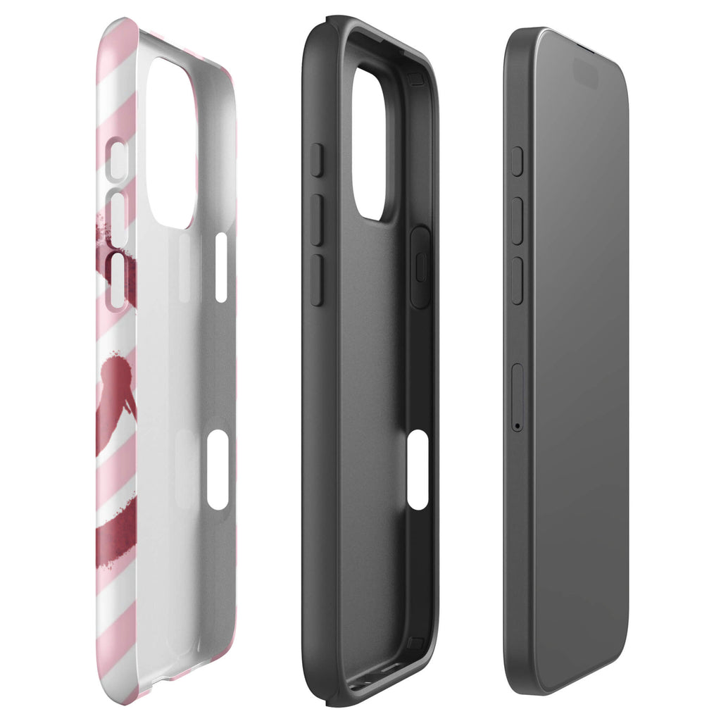 Custom pink smiley face iphone case 16 pro max slim protective.