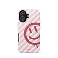 Custom pink smiley face iphone case 17  cute design.