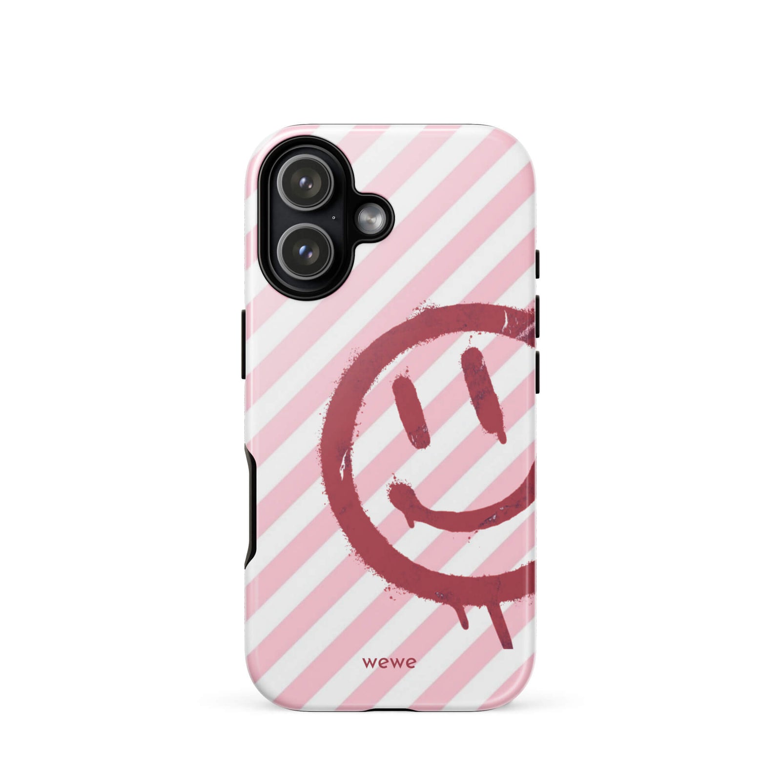 Custom pink smiley face iphone case 17  cute design.