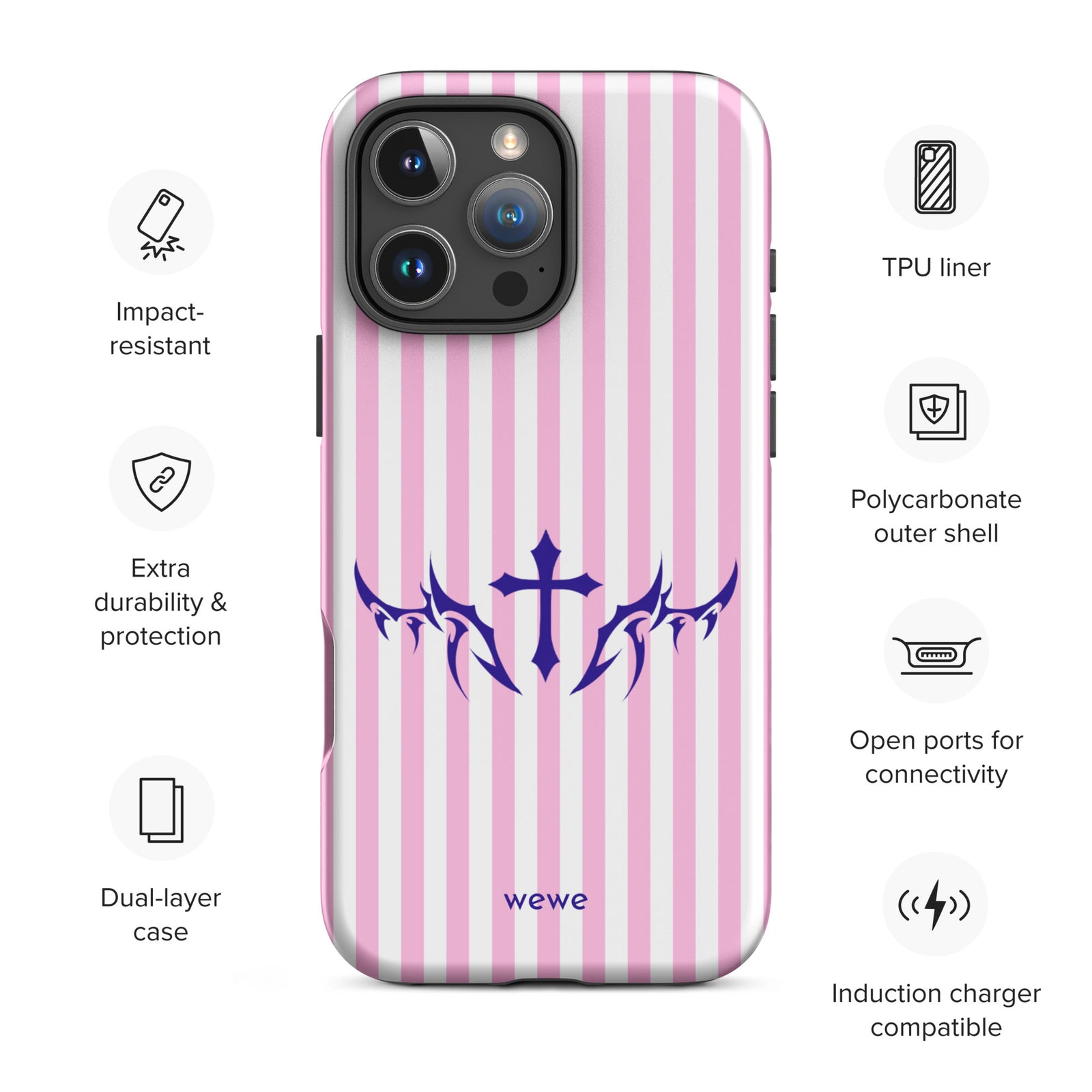 Custom dreamy wings iPhone case 16 pro max wireless charging compatible.