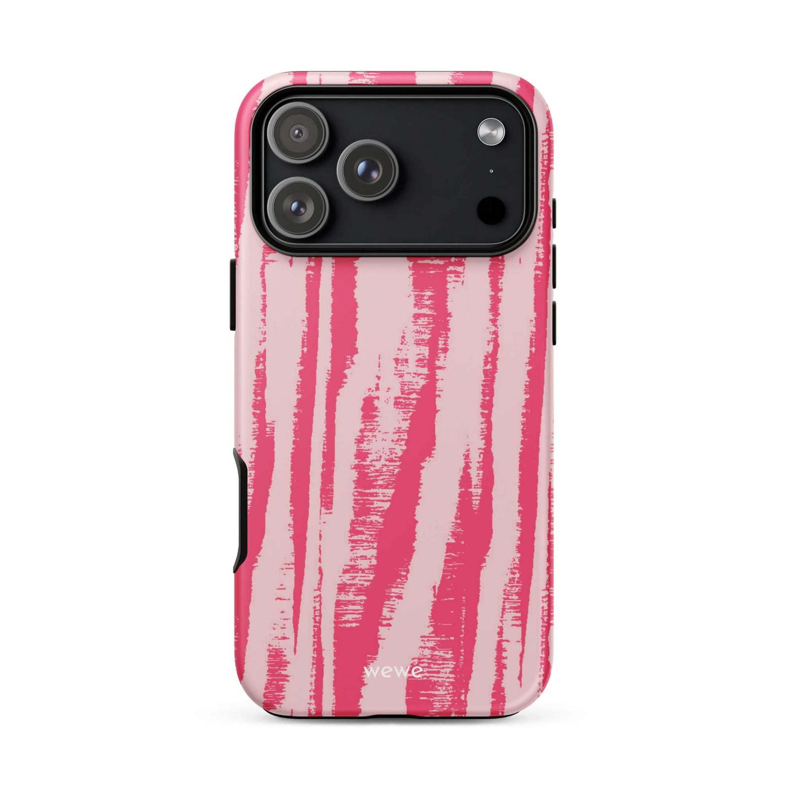 Custom pink zebra pattern iphone case 17 pro max bold graphic design.