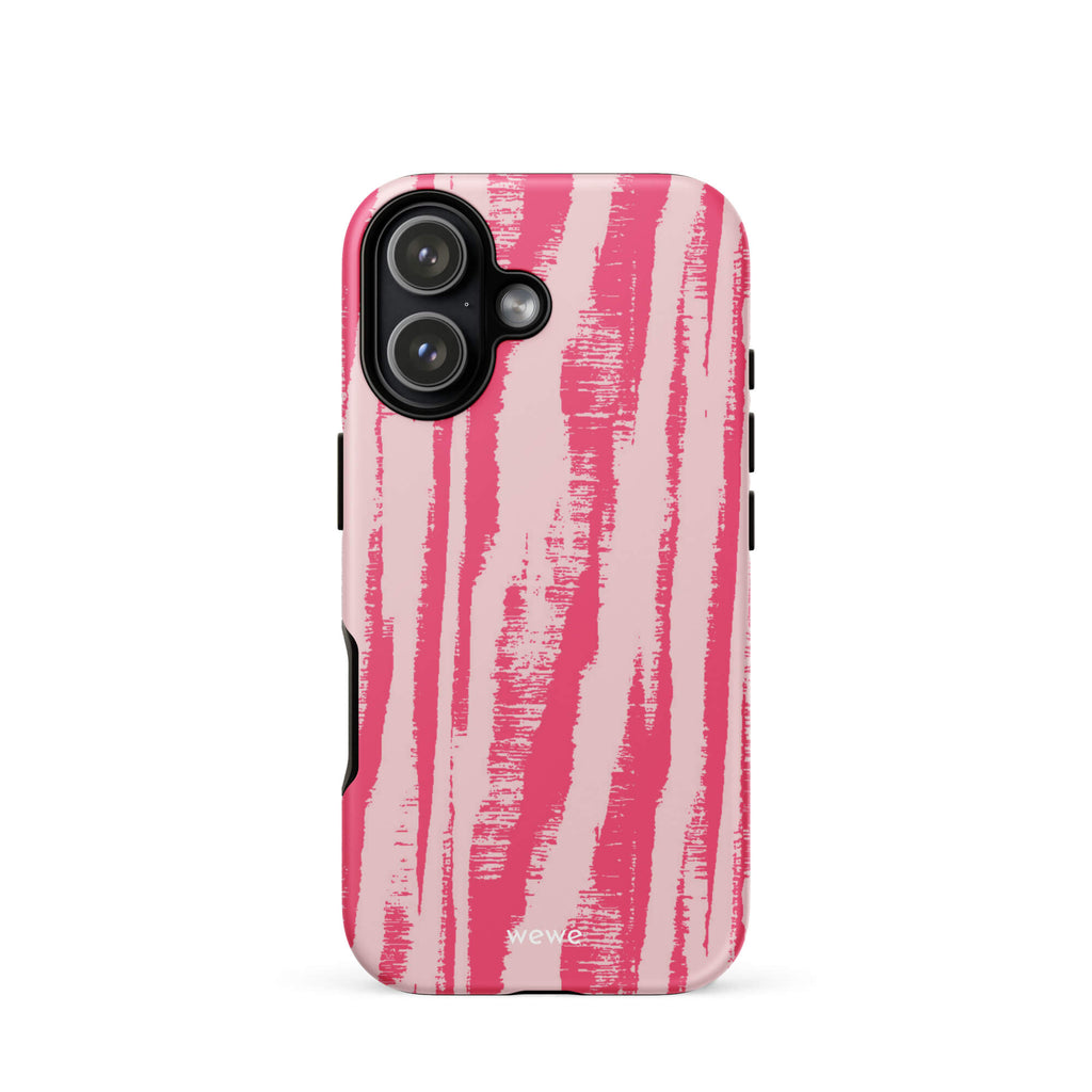 Custom pink zebra pattern iphone case 17 bold graphic design.