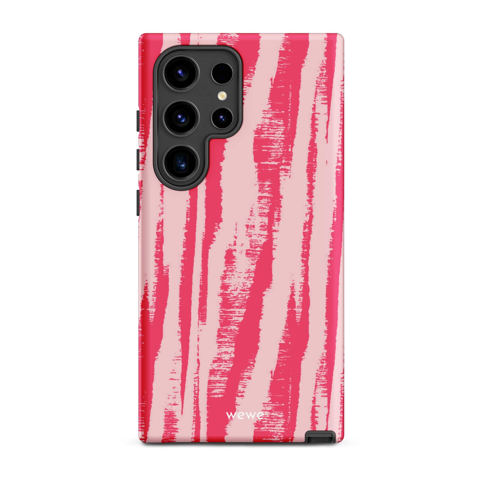 Custom samsung galaxy s24 ultra  Phone case with a  textured, painterly pink and light pink zebra pattern.