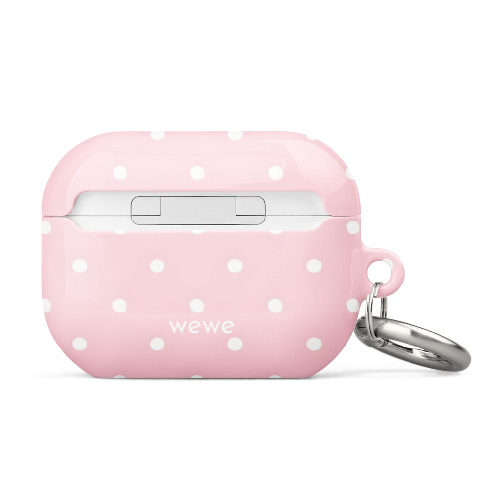 Custom polka dot pink AirPods case pro gen2 cute pattern.