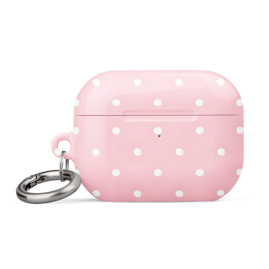 Custom polka dot pink AirPods case pro gen2 cute pattern.