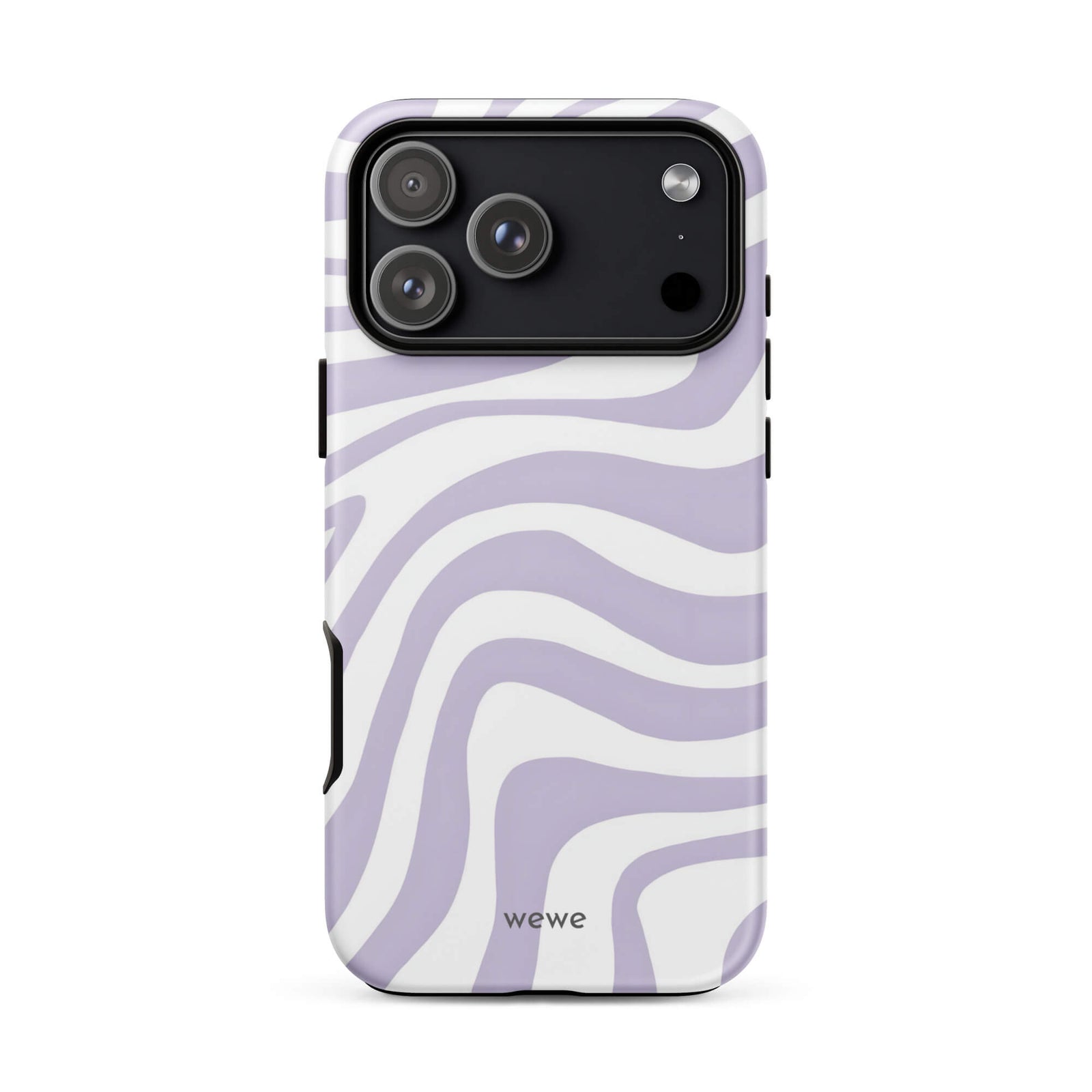 Custom sunday cafe iphone case 17 pro max purple wavy design.