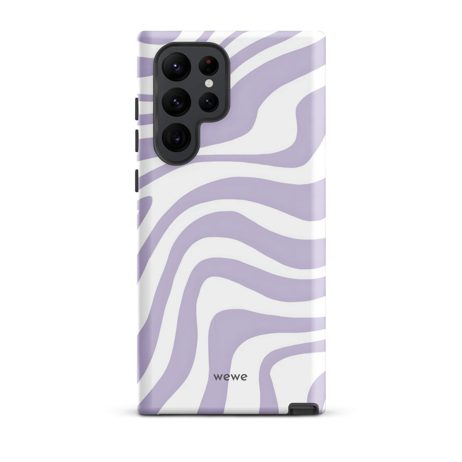 Custom samsung galaxy s22 ultra  Phone case with a purple and white wavy, abstract pattern.