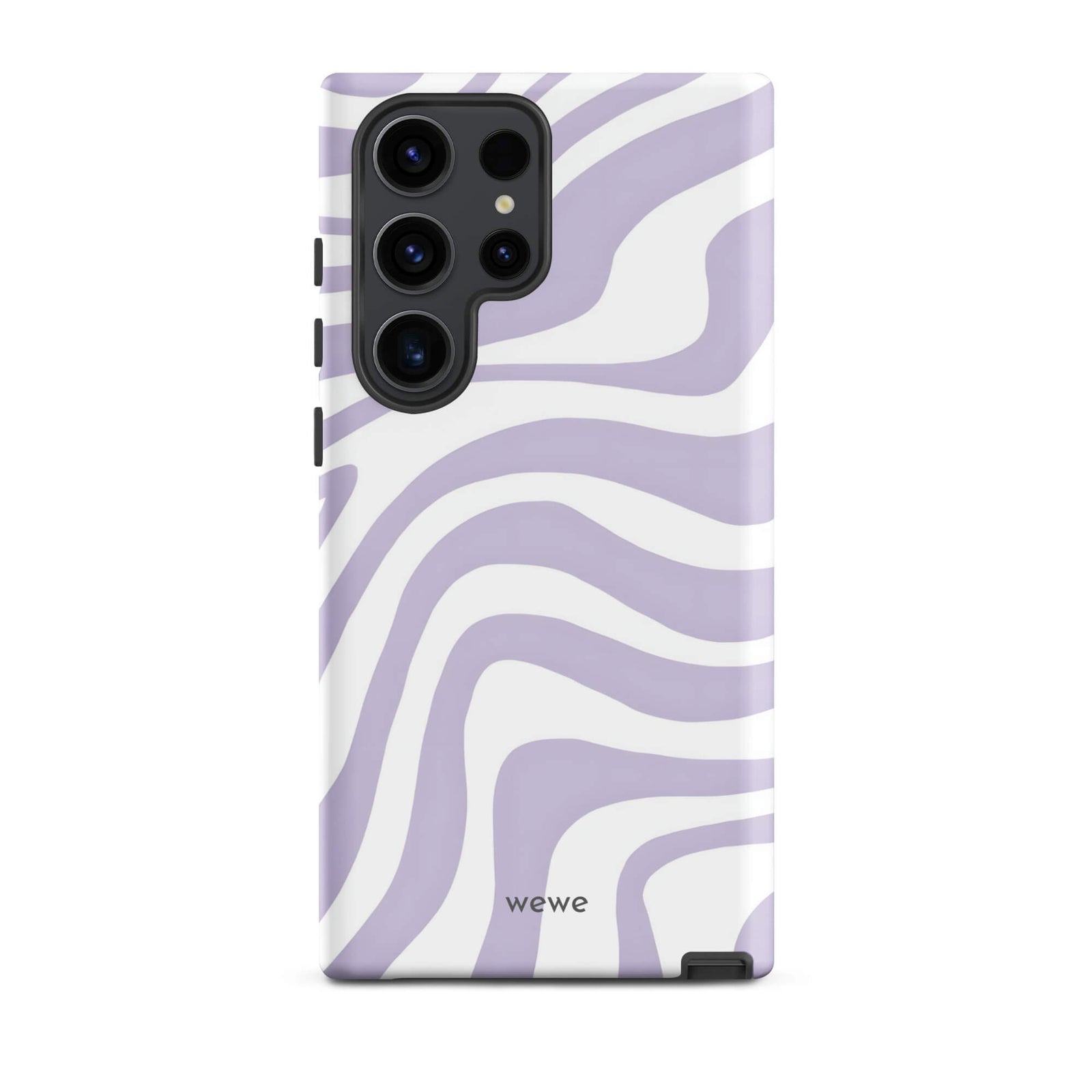Custom samsung galaxy s23 ultra  Phone case with a purple and white wavy, abstract pattern.