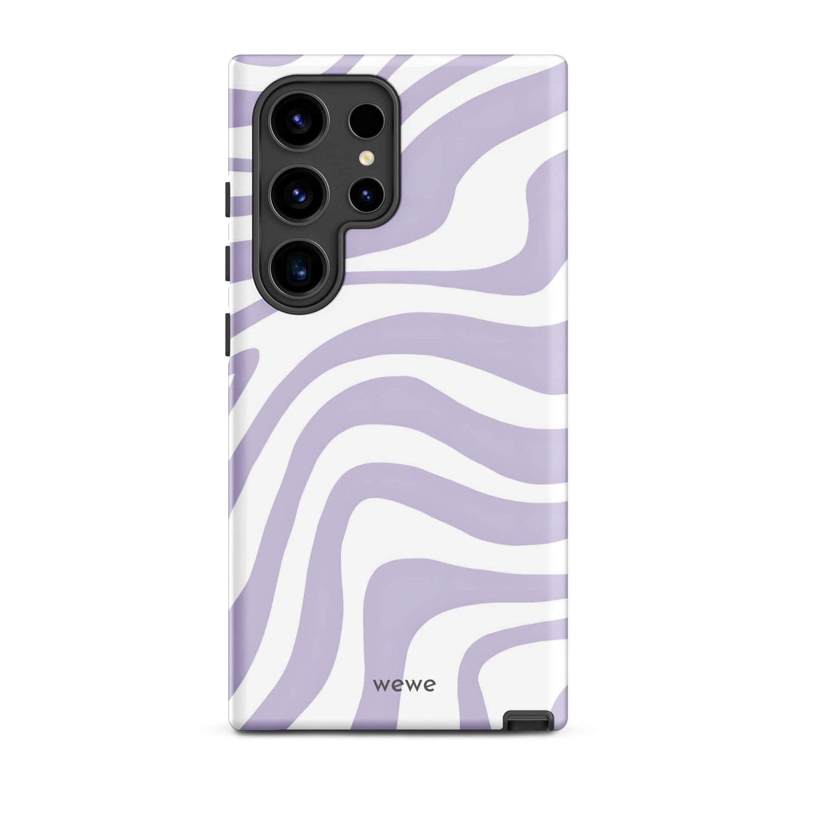 Custom samsung galaxy s24 ultra  Phone case with a purple and white wavy, abstract pattern.