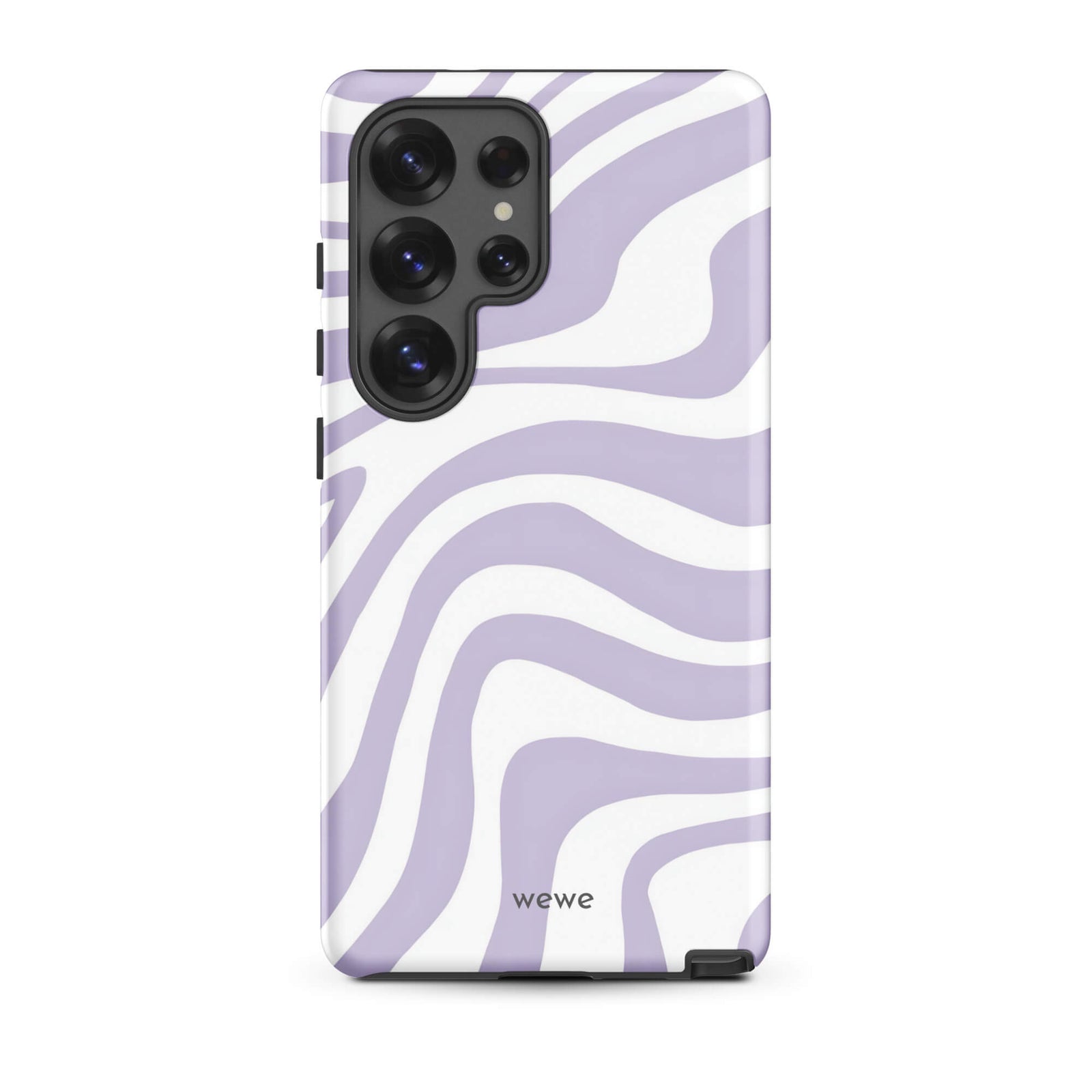 Custom samsung galaxy s25 ultra  Phone case with a purple and white wavy, abstract pattern.