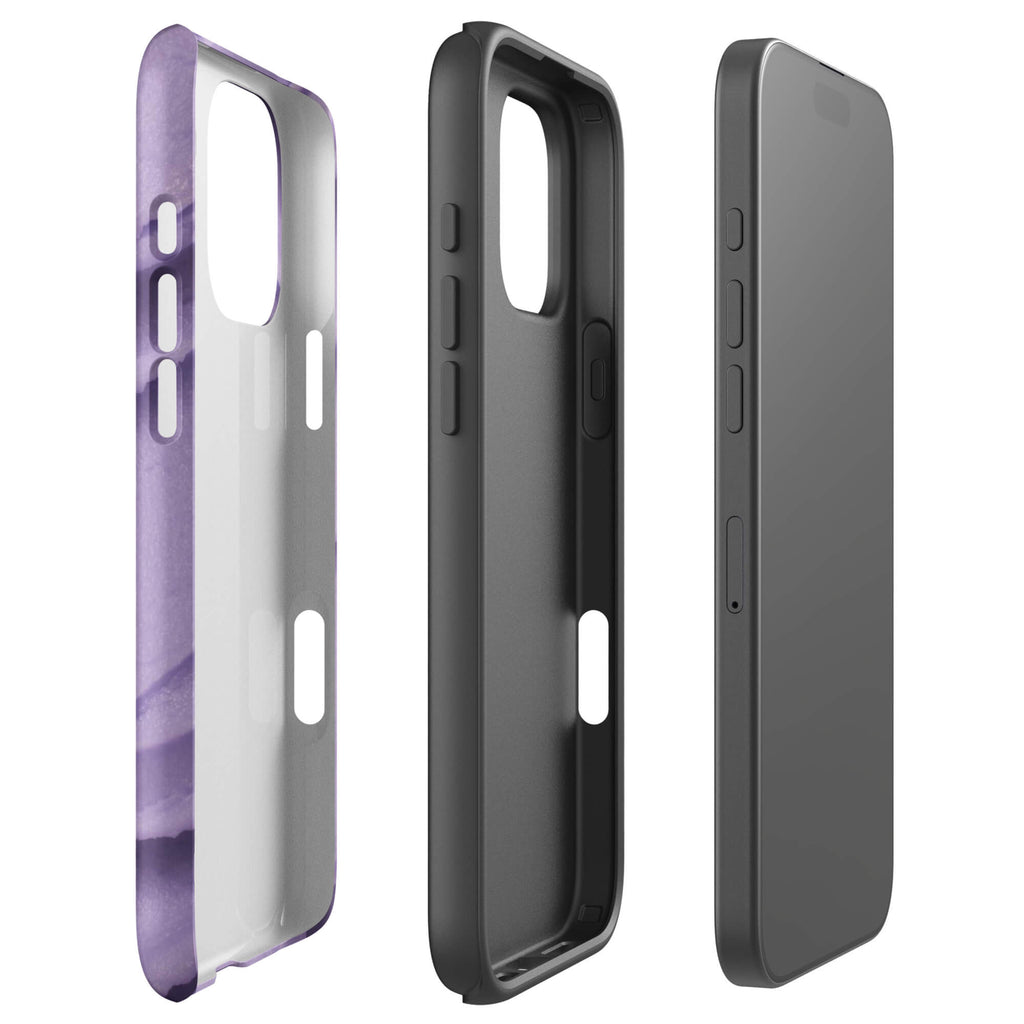 Custom lavender frosting iphone case 16 pro max dual-layer shockproof protection.